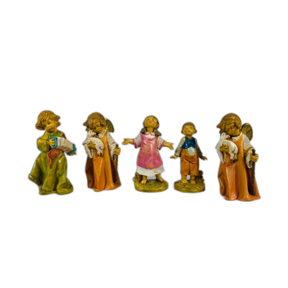 Fontanini (2) Shepard Angels Toddler Boy Accordian Angel 5" Nativity Depose - Picture 1 of 9